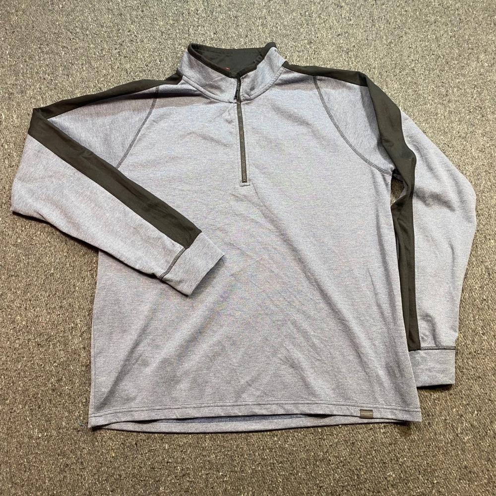 Hawke & Co Sport Quarter Zip Sz XL Mens Blue Gray Tech Fleece Athletic Pullover